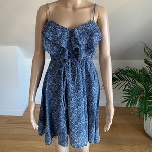 Free People Floral Blue Mini Dress | Size Small